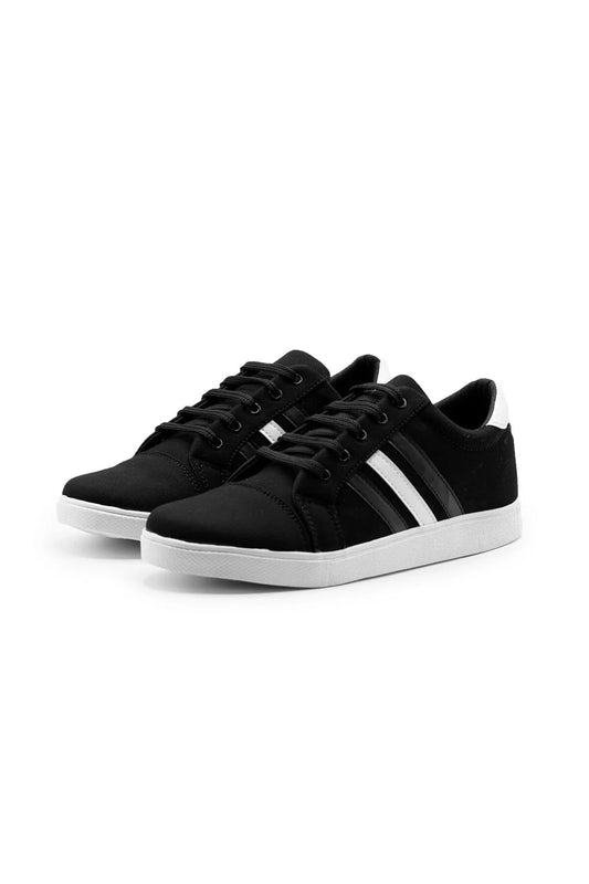 Black Camel Men's Striped Lace-Up Sneakers