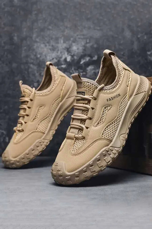 Breathable Mesh Lace-Up Sneakers