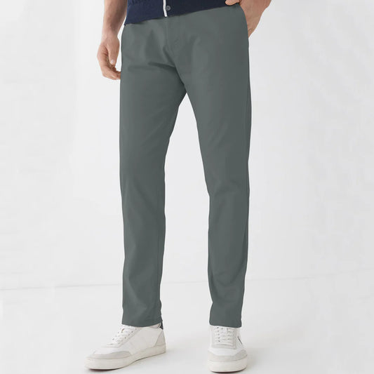 NARROW COTTON PANT-Grey